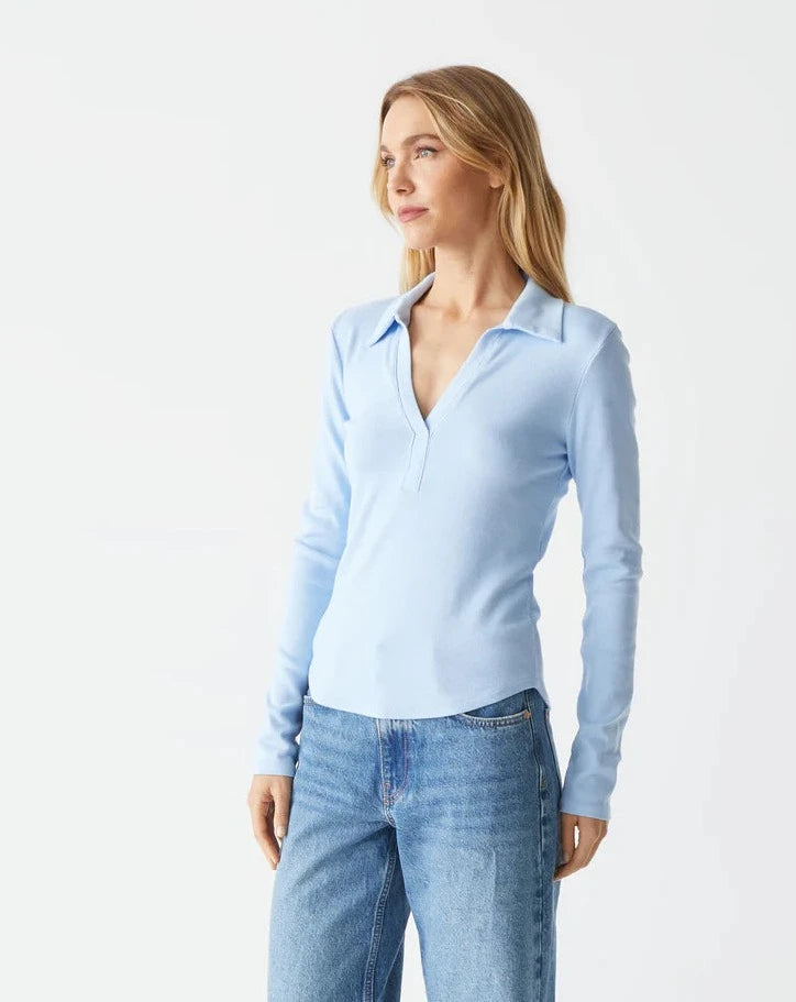 BLEU LONG SLEEVE COLLARED SHIRT / WATER
