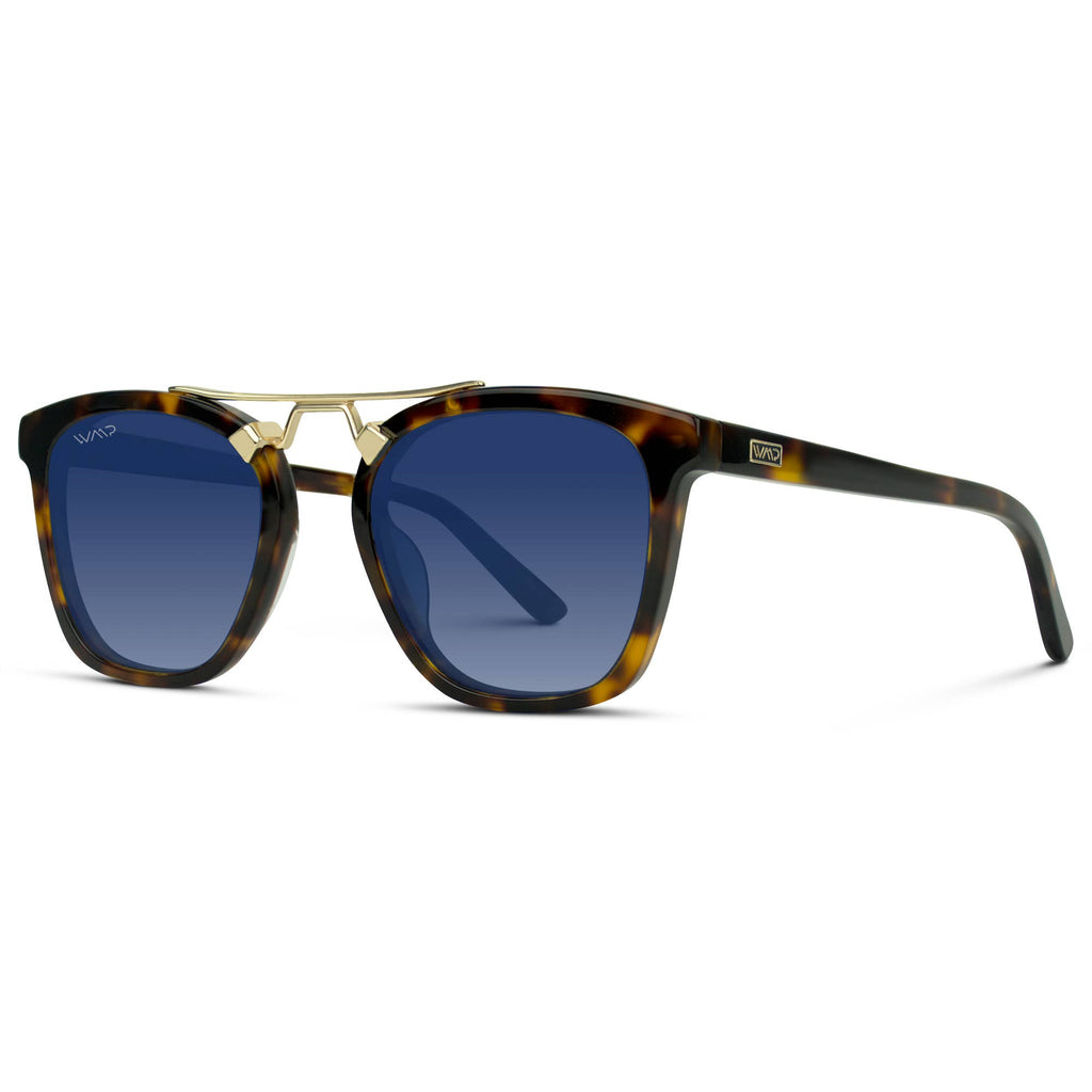 Demi - Women's Polarized Square Sunglasses: Beige Tortoise / Brown Gradient Lens