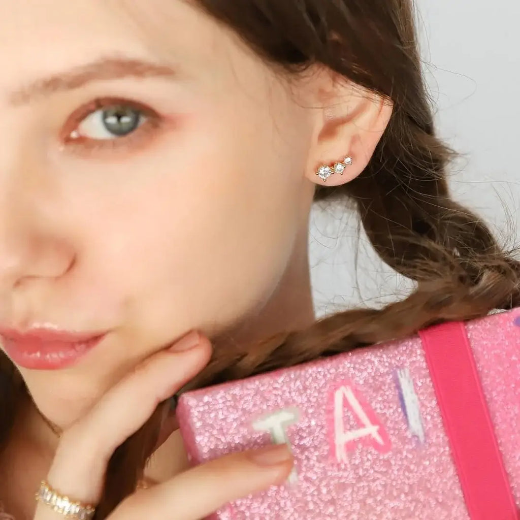 3 Stone CZ Crawlers': Gold