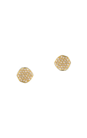 Glass Oval Stud Tiny Star