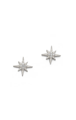 Glass Oval Stud Tiny Star