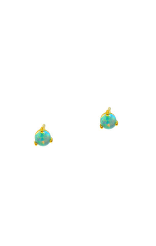 Glass Oval Stud Tiny Star