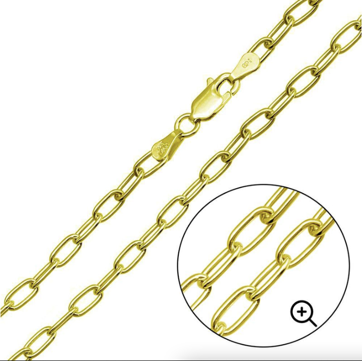 Oval paperclip link necklace