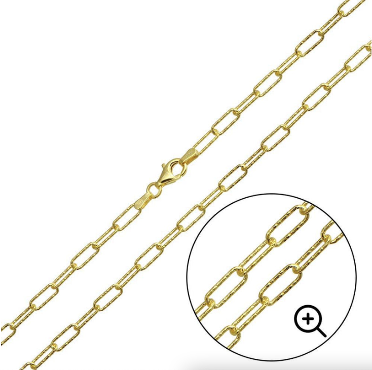 Diamond Cut Paperclip Link necklace