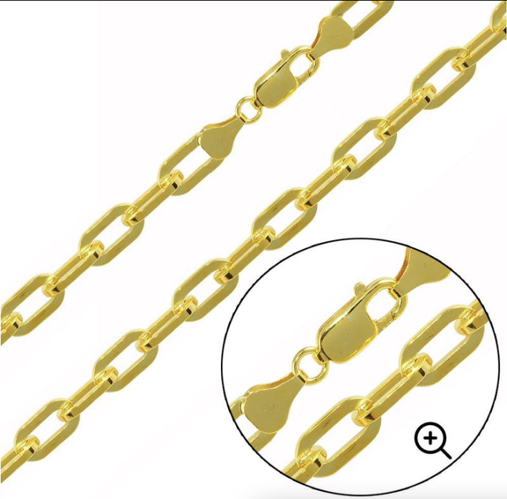 Oval D Cut Link Paperclip necklace