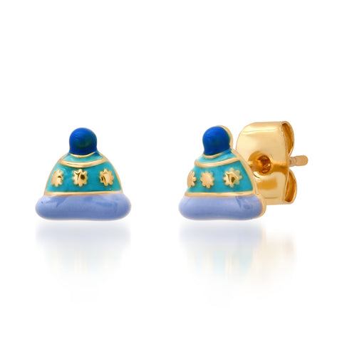 Glass Oval Stud Tiny Star