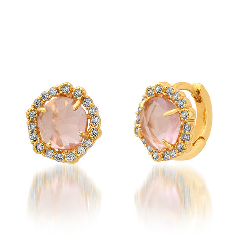 Glass Oval Stud Tiny Star