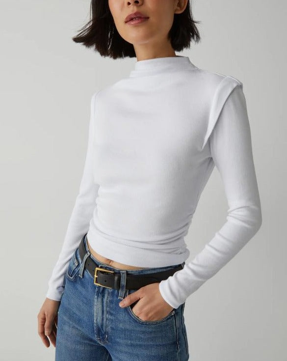 DENISE MOCK NECK TEE CHK