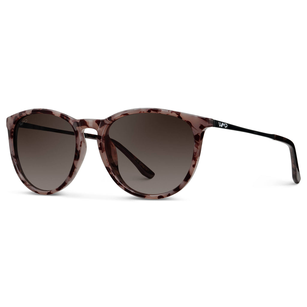 Drew - Women's Polarized Round Sunglasses: Gold / Black