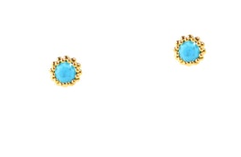 Glass Oval Stud Tiny Star