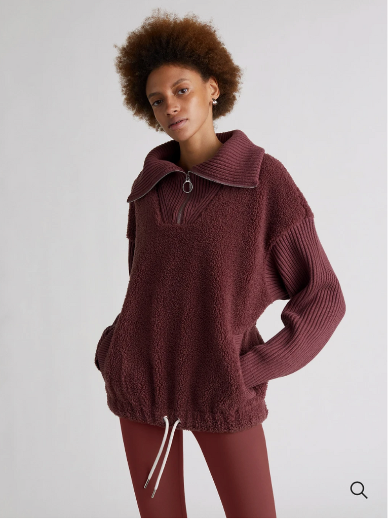 Rogers Half Zip Pullover, Rose Brown