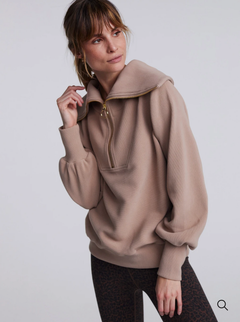 Vine Half Zip Pullover, Stucco