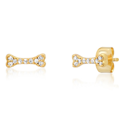 Glass Oval Stud Tiny Star