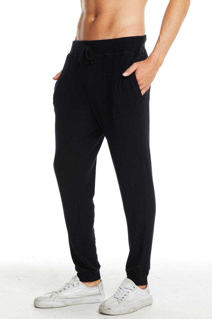 Cozy Knit Drawstring Jogger- Black