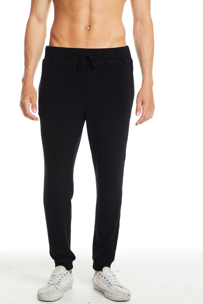 Cozy Knit Drawstring Jogger- Black
