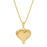 Puffy Heart Necklace-GLD