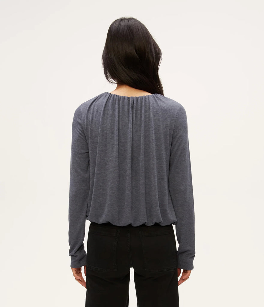 SONA LONG SLEEVE BUBBLE TOP / HEATHER NOCTURNAL