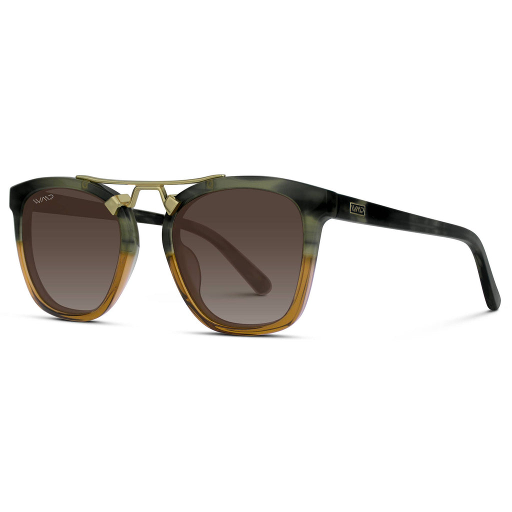 Demi - Women's Polarized Square Sunglasses: Beige Tortoise / Brown Gradient Lens