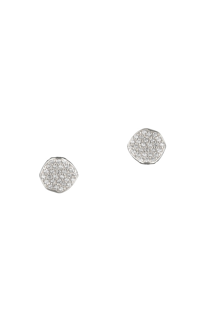 Clear Wavy Disc Earring