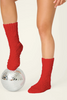 Bundle Up Boucle Red Crew Socks
