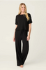 Textured Essentials Black Long PJ Pants