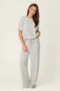 Textured Essentials Heather Grey Long PJ Pants