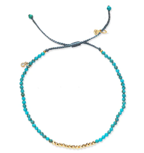 Handmade Natural Stone Bracelet with Gold Beads