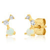 CZ Studs with Opal Accents