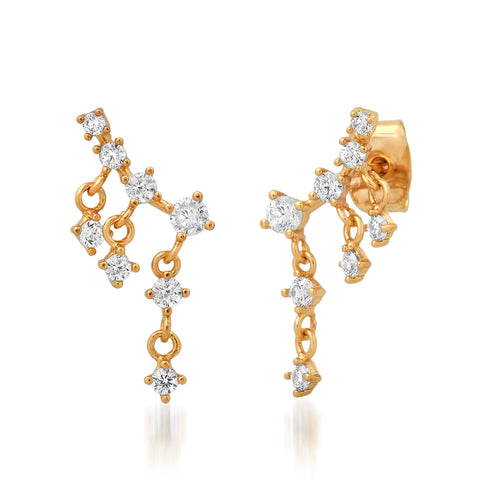 Baquette & Round CZ Spike Studs