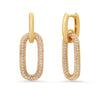 Gold Pave Link Drop Earrings