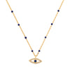 Enamel Beaded Chain with CZ Evil Eye Pendant