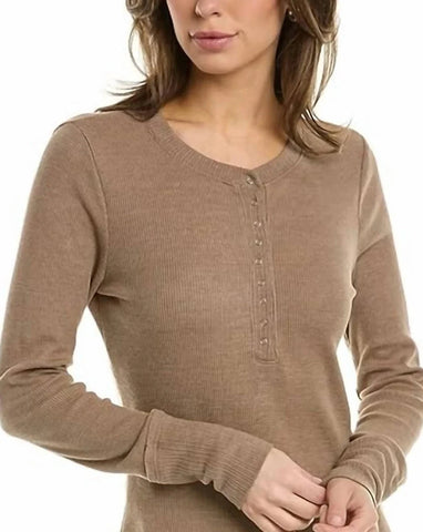 Jeanny Ribbed Henley Top