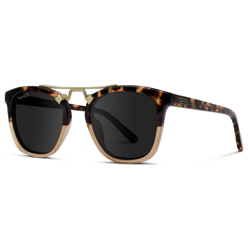 Demi - Women's Polarized Square Sunglasses: Beige Tortoise / Brown Gradient Lens