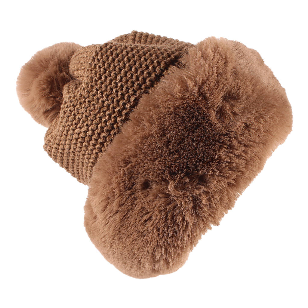  Faux Fur Cap 7528 Hat Winter: Beige