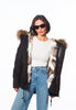 Parka Jacket with Detachable Genuine Fox Fur Lining and Hood Trim