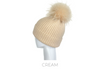 Mohair And Wool Fur Pom Beanie In Cream