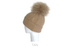 Mohair And Wool Fur Pom Beanie Tan