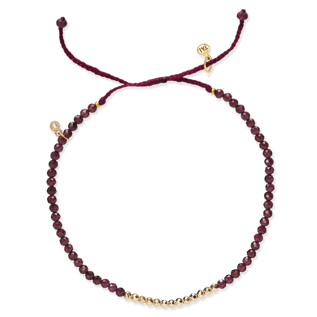 Handmade Natural Stone Bracelet with Gold Beads