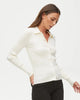 MIRI COLLARED BUTTON-FRONT TOP