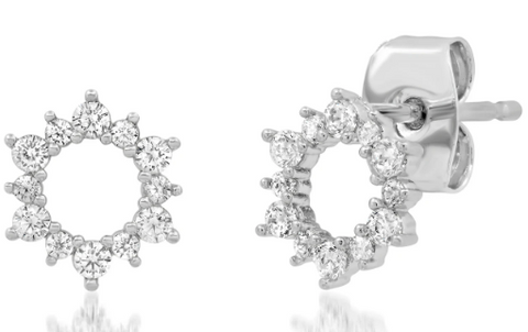 Baquette & Round CZ Spike Studs