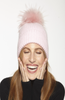 Mohair And Wool Pom Beanie In Petal Pink