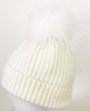 Mohair And Wool Pom Beanie In White