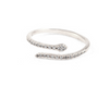 Open Snake Cz Ring Silver