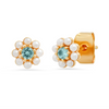 Pearl Flower Studs Blue