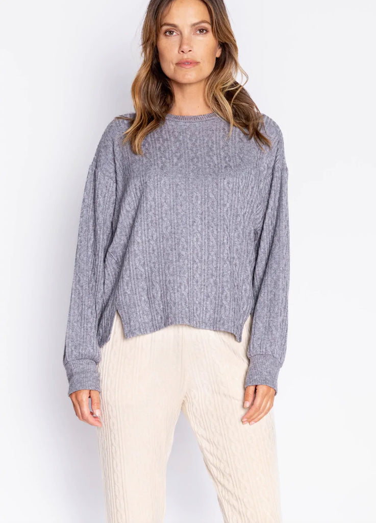 THE TRAMWAY CABLE KNIT LOUNGE HOODY