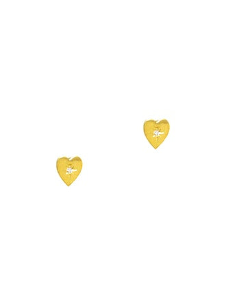 Heart With Cubic Embedded Earrings