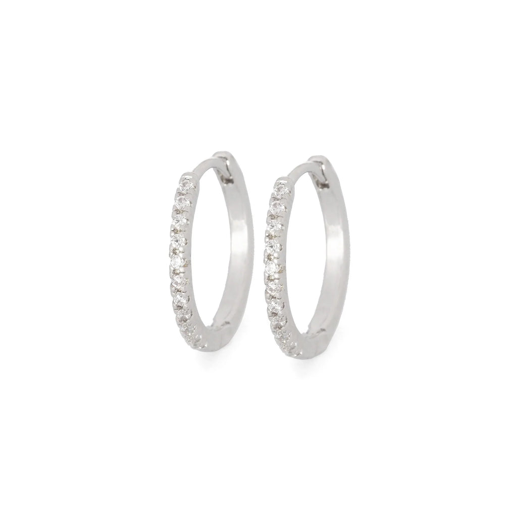 Medium Sized Huggie With Cz All Around